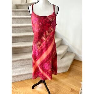 Vintage Y2K Red Floral Paisley Slip Dress Whimsygoth Practical Magic